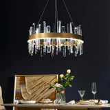 LED Kristall-Pendelleuchte Goldring für Esszimmer – Modernes Design