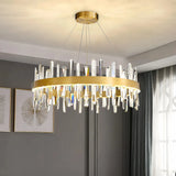 LED Kristall-Pendelleuchte Goldring für Esszimmer – Modernes Design