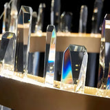 LED Kristall-Pendelleuchte Goldring für Esszimmer – Modernes Design