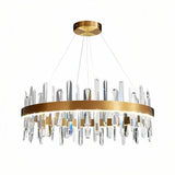 LED Kristall-Pendelleuchte Goldring für Esszimmer – Modernes Design
