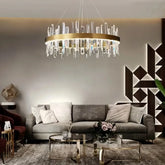 LED Kristall-Pendelleuchte Goldring für Esszimmer – Modernes Design
