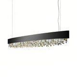 LED Kristall-Pendelleuchte länglich dimmbar für das Esszimmer