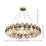 Moderne LED Kristall-Ring Pendelleuchte, Dimmbar für Wohnzimmer