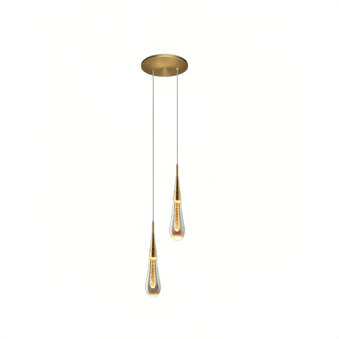 Moderne Kristall-Pendelleuchte im Schlafzimmer