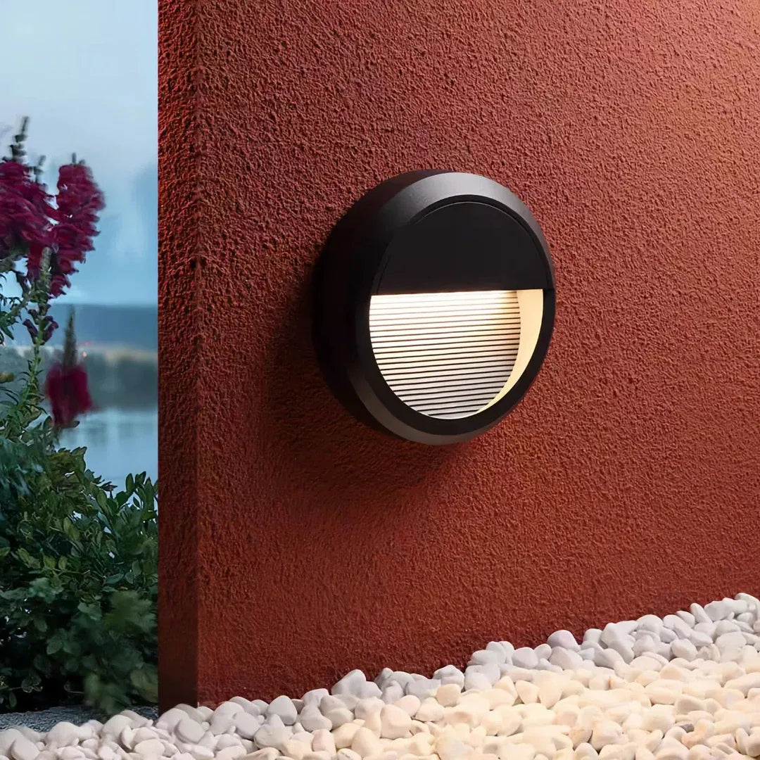 Runde LED Wandeinbauleuchte für Hauswand und Eingangsbereich