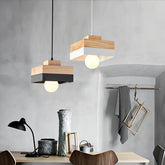 Skandinavische Pendelleuchte aus Holz und Metall für Esstisch & Esszimmer