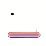 Ovale LED-Pendelleuchte in Schwarz, 100 cm