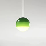 Bunte LED Pendelleuchte Kugel aus Glas für Esszimmer