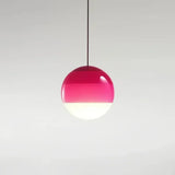Bunte LED Pendelleuchte Kugel aus Glas für Esszimmer