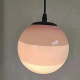 Bunte LED Pendelleuchte Kugel aus Glas für Esszimmer