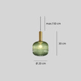 Vintage Glas-Pendelleuchte für das Esszimmer