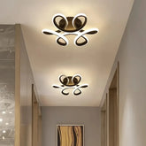 Schwarze LED-Deckenleuchte im Blumen-Design mit sechs Blütenblättern