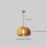 Skandinavische Pendelleuchte aus Holz in Kürbisform für das Esszimmer