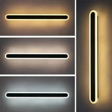 Lange schwarze LED Wandleuchte, dimmbar, modernes Design