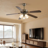 Leiser Vintage-Deckenventilator mit Licht und 5 Flügeln