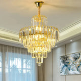Luxuriöser LED Kristallkronleuchter in Gold, Ø40 cm für Schlafzimmer