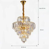 Luxuriöser LED Kristallkronleuchter in Gold, Ø40 cm für Schlafzimmer