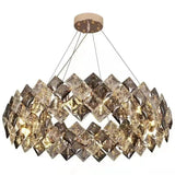 LED Ring Pendelleuchte aus Kristall im modernen Design