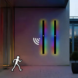 Minimalistische LED Außenleuchte mit Bewegungsmelder dimmbar schwarz