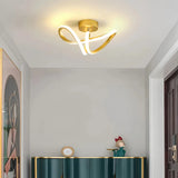 Ringförmige LED-Deckenleuchte in Gold, Frontalansicht