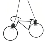 Moderne Fahrrad Pendelleuchte aus Schmiedeeisen 2 flammig