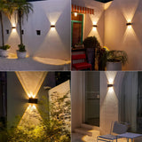 Moderne LED-Solar-Außenwandleuchte Schwarz IP65