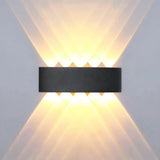 Moderne LED Außenwandleuchte Up & Down IP65 rechteckig