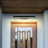 Moderne LED Außenwandleuchte mit Bewegungsmelder in Schwarz, IP65, 40–60 cm