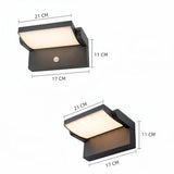 Moderne LED Außenwandleuchte mit Sensor, IP65, Schwarz