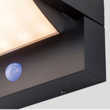 Moderne LED Außenwandleuchte mit Sensor, IP65, Schwarz