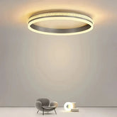 Moderne LED Deckenleuchte mit Ringen dimmbar Kristalloptik Silber