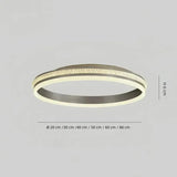 Moderne LED Deckenleuchte mit Ringen dimmbar Kristalloptik Silber