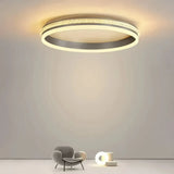 Moderne LED Deckenleuchte mit Ringen dimmbar Kristalloptik Silber