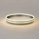 Moderne LED Deckenleuchte mit Ringen dimmbar Kristalloptik Silber