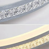 Moderne LED Deckenleuchte mit Ringen dimmbar Kristalloptik Silber