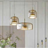 Moderne LED Pendelleuchte aus Glas – dimmbar, ideal für Esszimmer