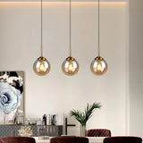 Moderne Glas Pendelleuchte in Kugelform für Esszimmer & Esstisch