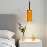Moderne LED Pendelleuchte aus Glas in Zylinderform für Schlafzimmer