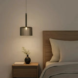 Moderne LED Pendelleuchte aus Glas in Zylinderform für Schlafzimmer