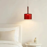 Moderne LED Pendelleuchte aus Glas in Zylinderform für Schlafzimmer