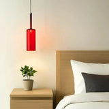 Moderne LED Pendelleuchte aus Glas in Zylinderform für Schlafzimmer