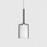 Moderne LED Pendelleuchte aus Glas in Zylinderform für Schlafzimmer