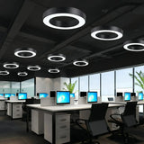 Moderne LED Ring Pendelleuchte – dimmbar, schwarz, ideal für Esszimmer & Büro