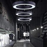 Moderne LED Ring Pendelleuchte – dimmbar, schwarz, ideal für Esszimmer & Büro