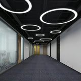 Moderne LED Ring Pendelleuchte – dimmbar, schwarz, ideal für Esszimmer & Büro