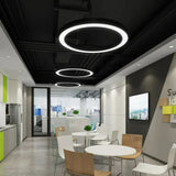 Moderne LED Ring Pendelleuchte – dimmbar, schwarz, ideal für Esszimmer & Büro