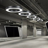 Moderne LED Ring Pendelleuchte – dimmbar, schwarz, ideal für Esszimmer & Büro