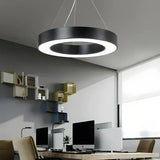 Moderne LED Ring Pendelleuchte – dimmbar, schwarz, ideal für Esszimmer & Büro