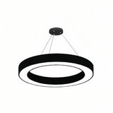Moderne LED Ring Pendelleuchte – dimmbar, schwarz, ideal für Esszimmer & Büro