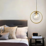 Moderne Pendelleuchte aus Glas 1-flammige Kugel für das Schlafzimmer